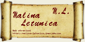 Malina Letunica vizit kartica